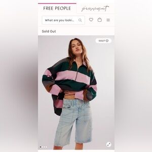 FREE PEOPLE Striped Zip Women Sweater XS